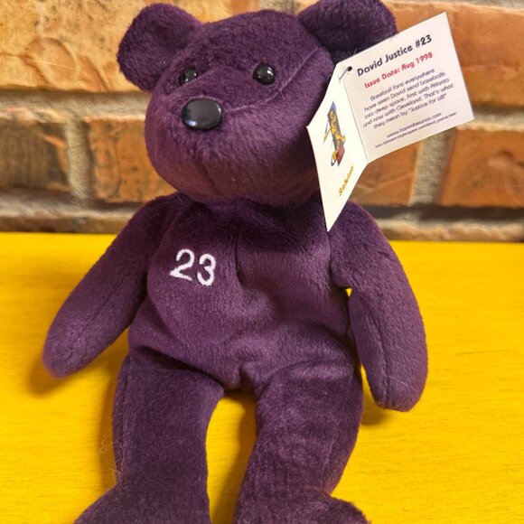 Vintage Salvino's Bamm Beanos David Justice Beanie Babies 1998 MLB Baseball NWT - Picture 2 of 3